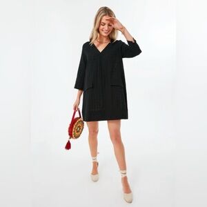 POMANDER PLACE Black Mini Carolina Caftan Medium Cotton